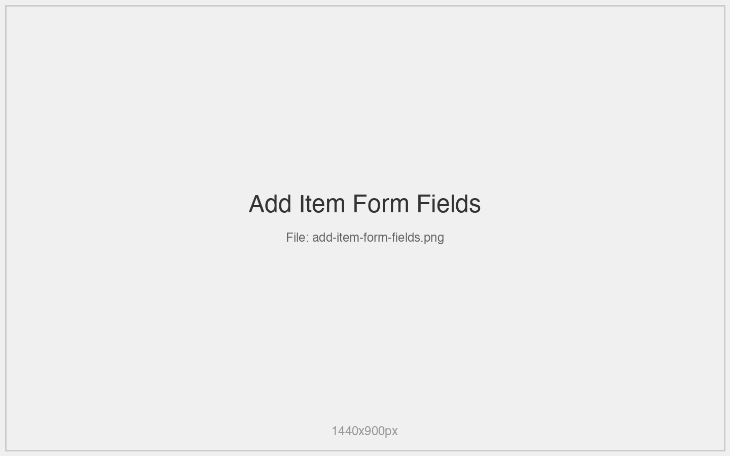 Add Item Form