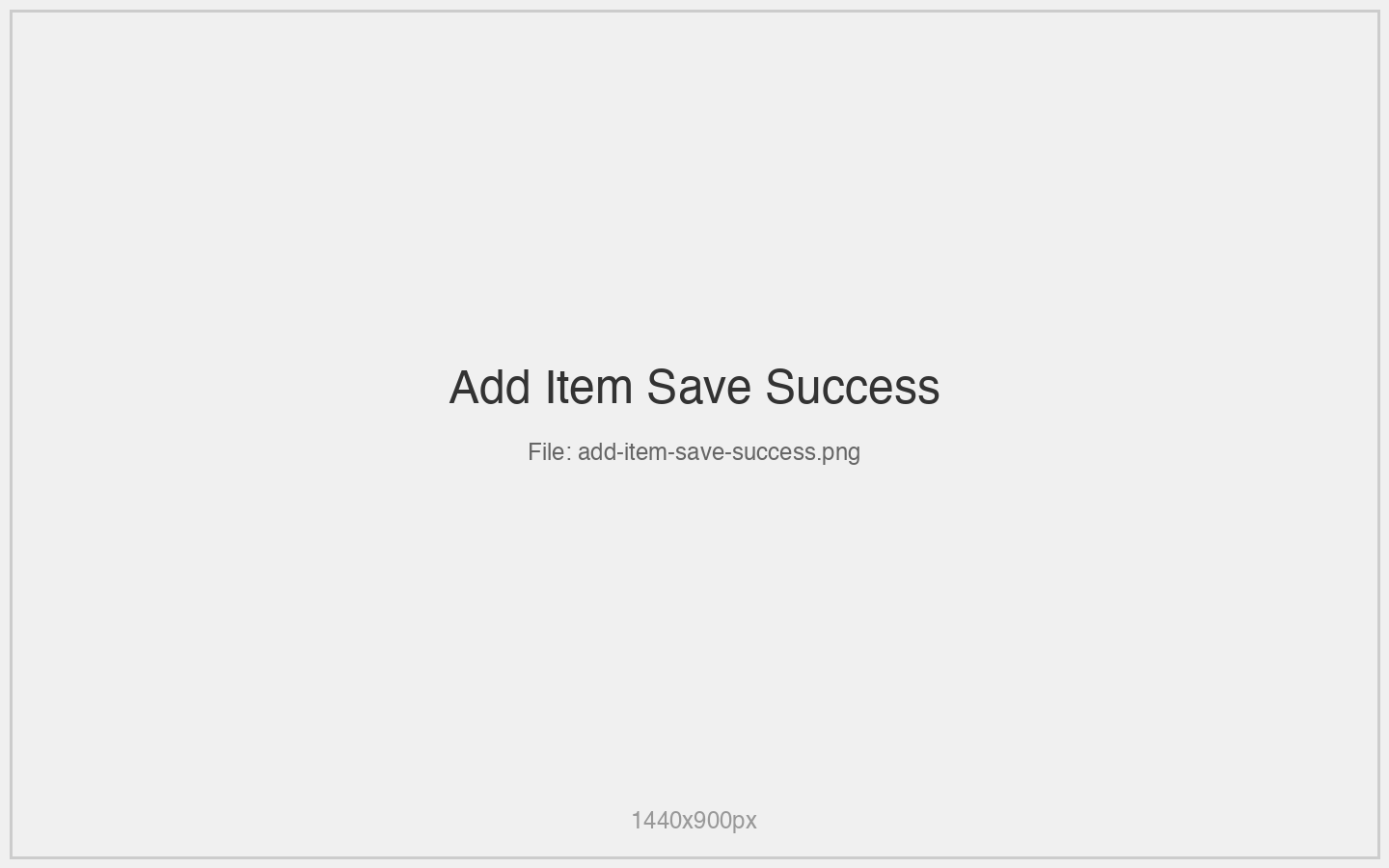 Add Item Save Success