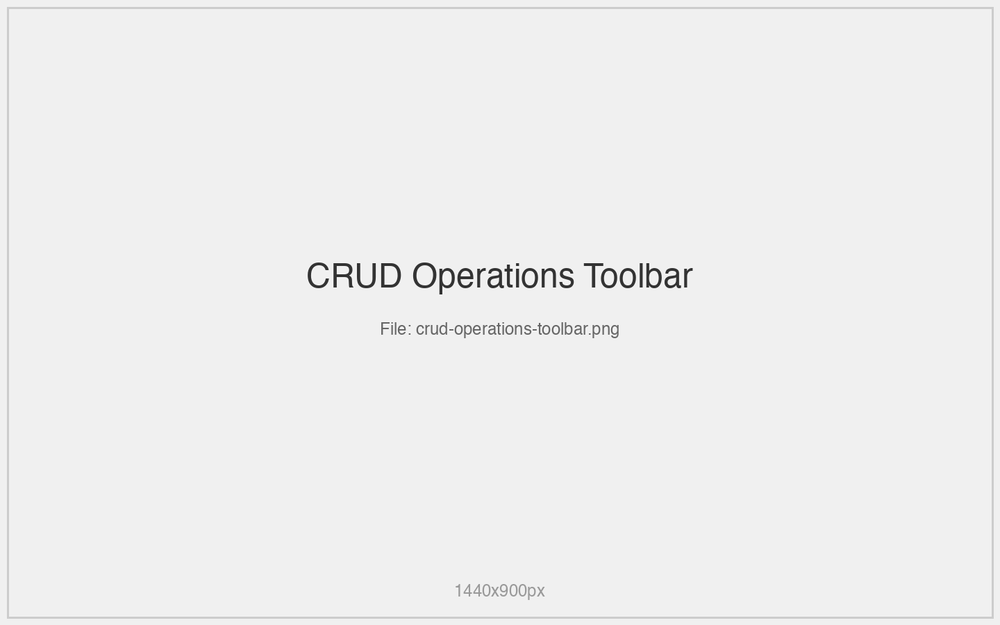 CRUD Operations Toolbar