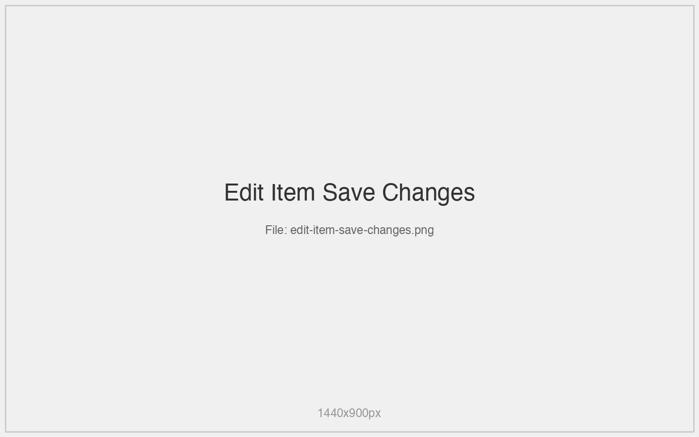 Edit Item Save Changes