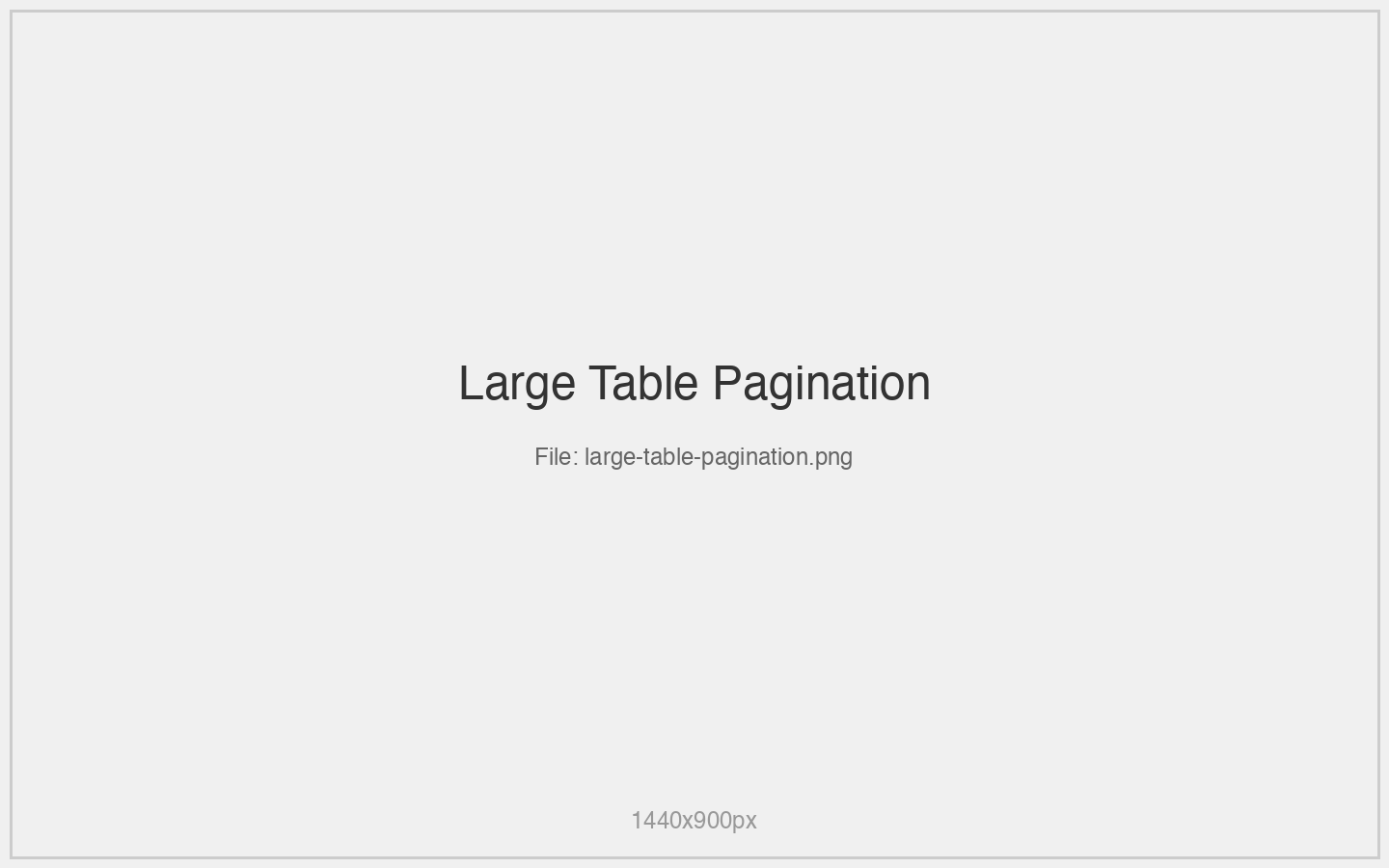 Large Table Pagination