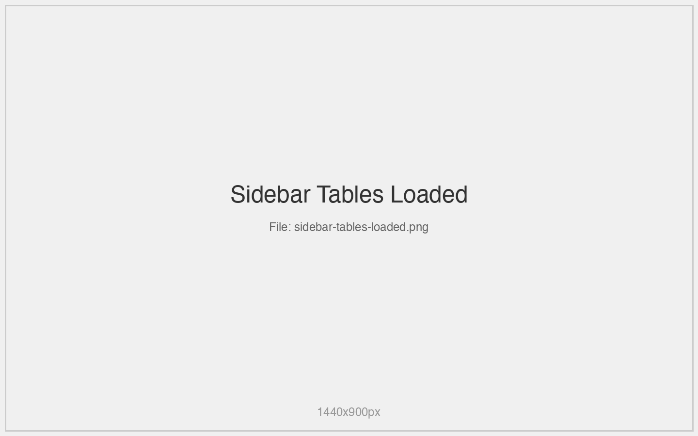 Sidebar Tables Loaded